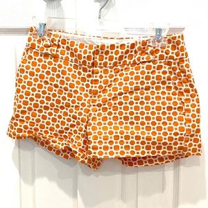 Banana Republic White Orange Pattern Mini Short